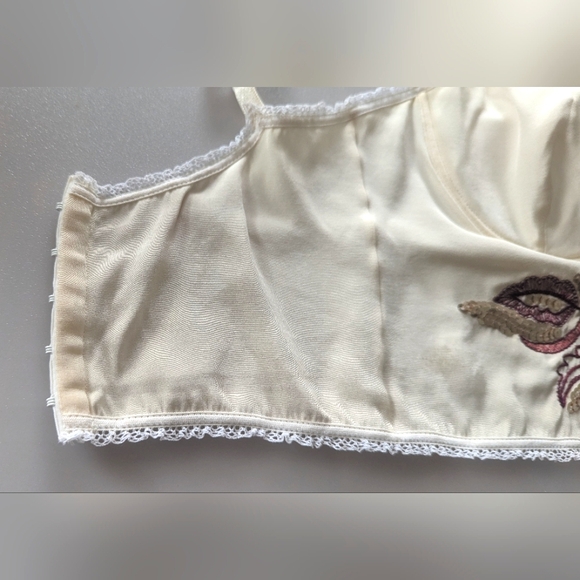 Designer PATRIZIA PEPE Silk Floral Embroidery Sequins Bustier. Vintage. Sz 42 EU - Picture 8 of 16